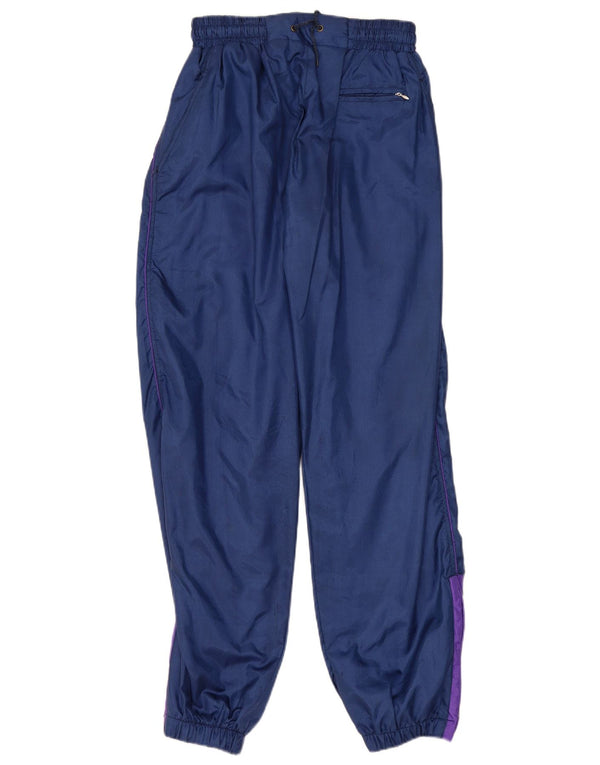 Vintage hombres chándal pantalones joggers grande azul marino colorblock