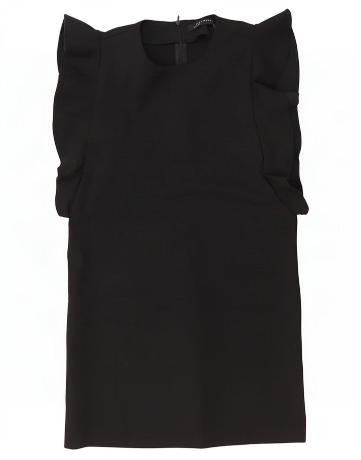 Zara Mujer Vestido Tubo Reino Unido 46 Grande Negro