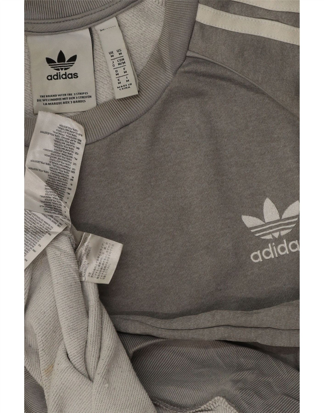 Adidas Hombre Sudadera Jumper Gris Medio Poliéster