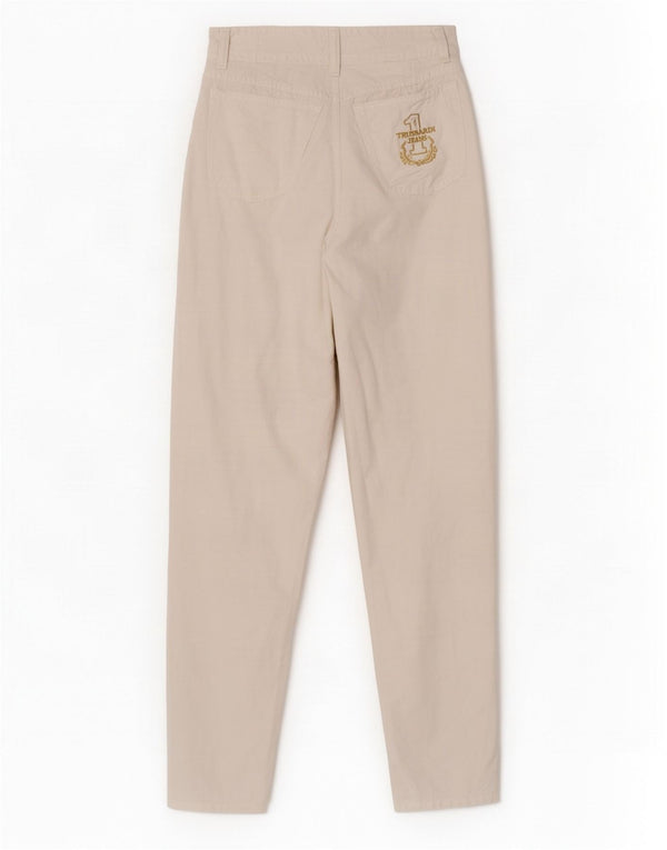 Vaqueros Trussardi Mujer Cónicos De Talle Alto IT 32 2XS W26 L30 Algodón Blanco
