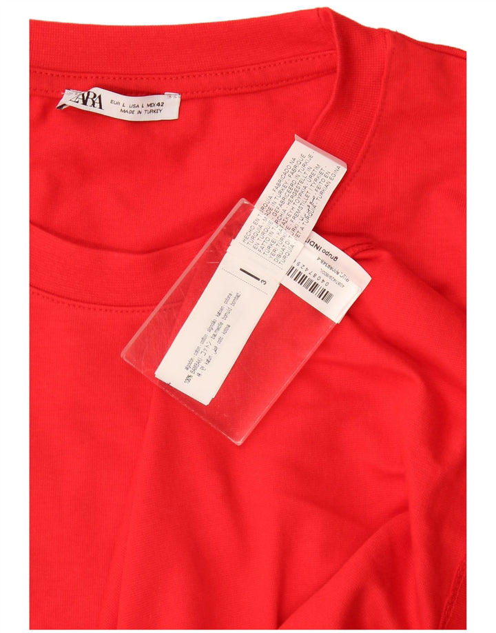 Zara Hombre Camiseta Top Grande Algodón Rojo
