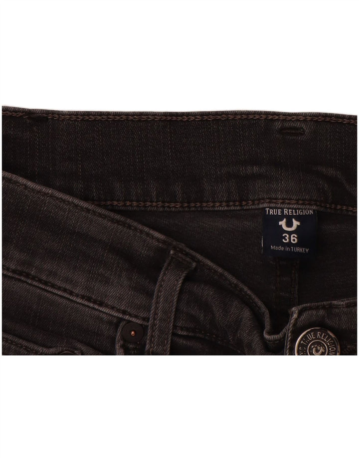 True Religion Vaqueros ajustados desgastados para hombre W36 L34 Algodón gris