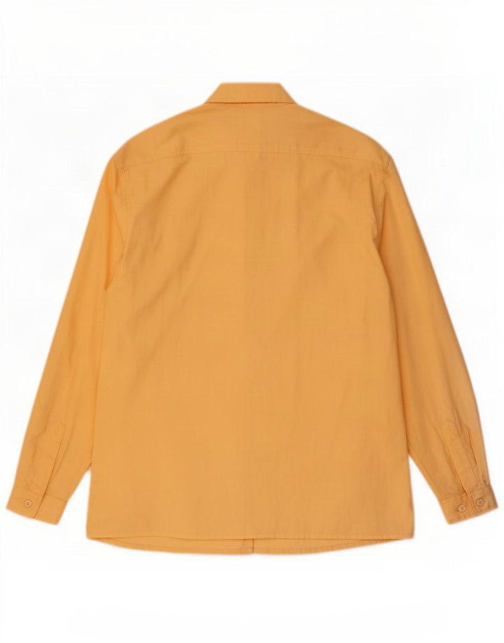 Vintage mujer suelta ajuste camisa EU 38 algodón amarillo medio