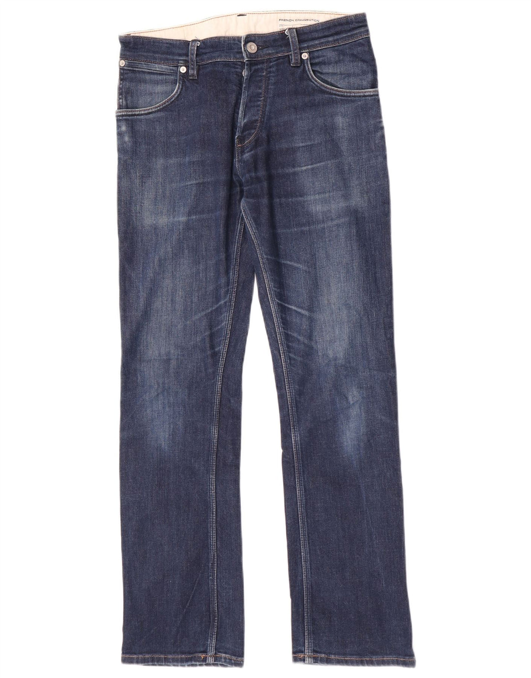 French Connection Vaqueros rectos regulares para hombre W30 L32 Algodón azul marino