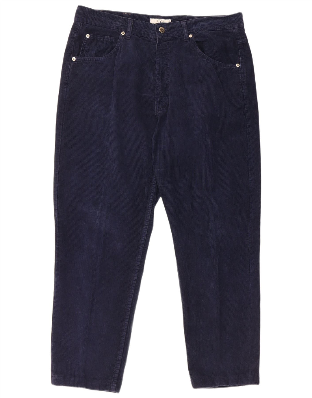 VALENTINO Pantalón recto de pana para hombre W40 L28 Algodón azul marino
