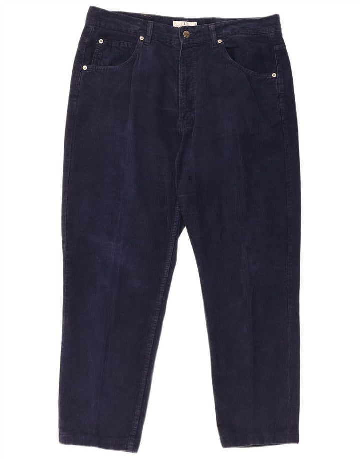 VALENTINO Pantalón recto de pana para hombre W40 L28 Algodón azul marino