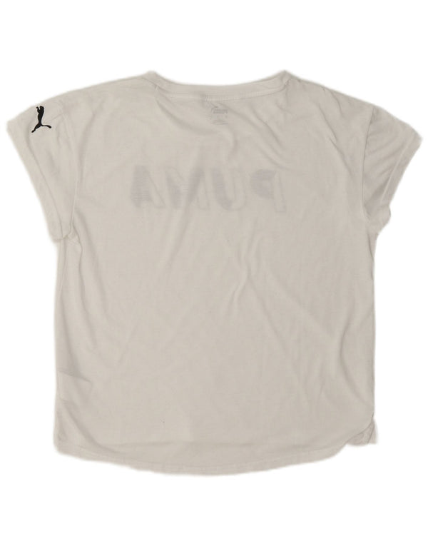 Puma Camiseta gráfica para mujer Top UK 10 Small White Poliéster