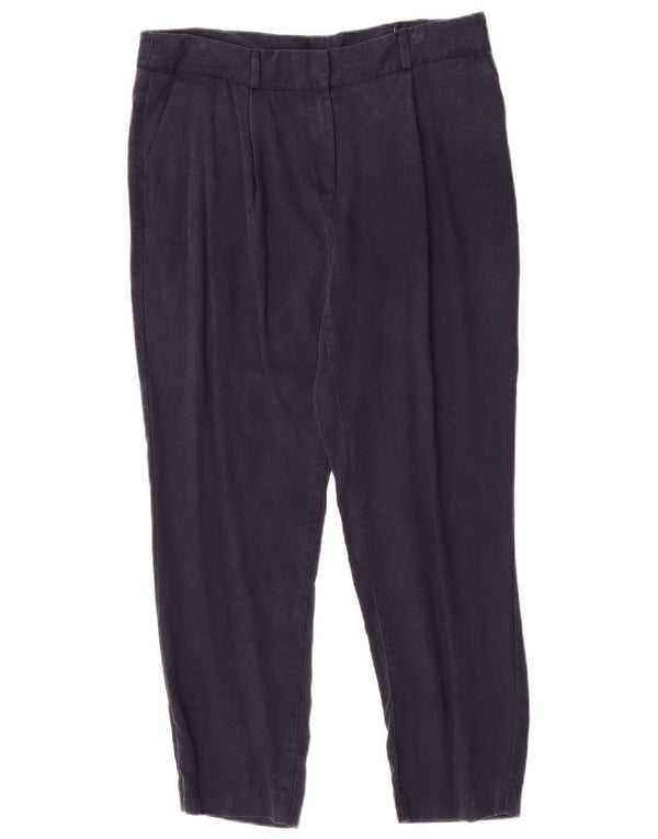 Marks & Spencer Pantalones chinos con pinzas para mujer UK 40 Large W32 L27 Azul marino