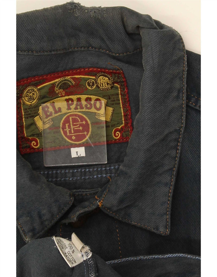 El Paso Chaqueta vaquera para hombre Reino Unido 40 Algodón azul grande