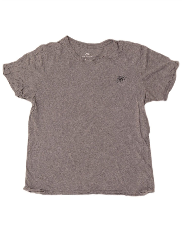 Nike Camiseta de corte atlético para hombre Top de algodón moteado gris medio