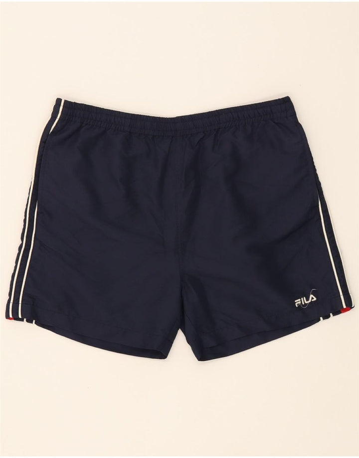 FILA Mens Sport Shorts XL Navy Blue Polyester Vintage Fila and Second-Hand Fila from Messina Hembry 