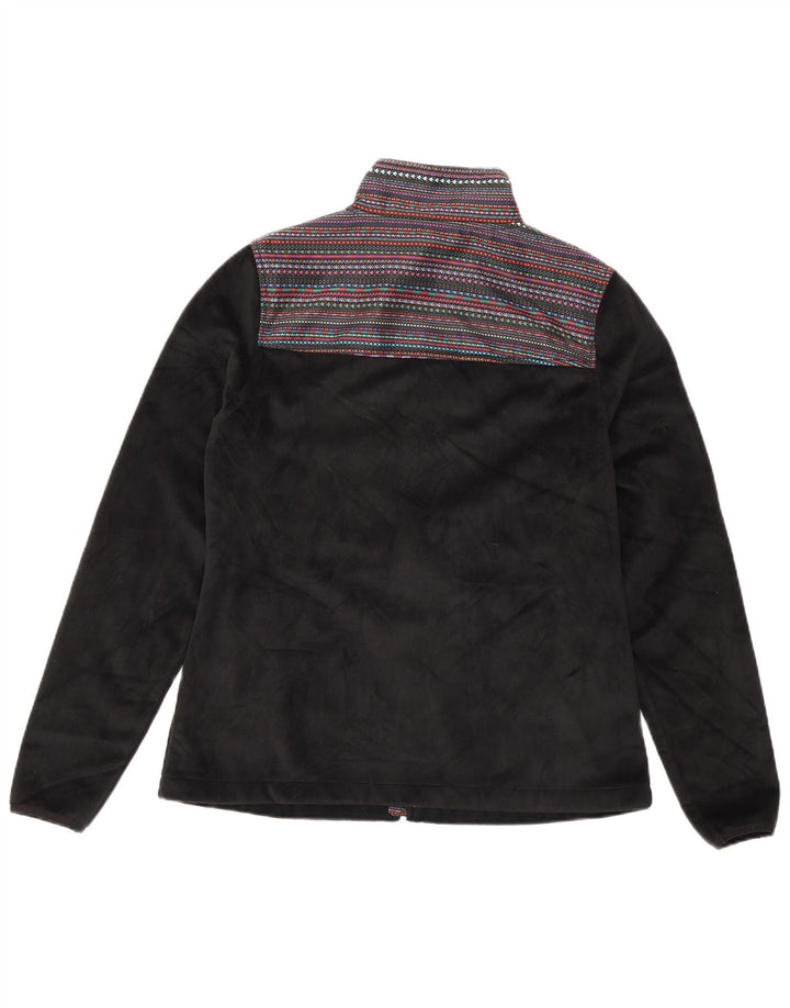 FILA Chaqueta polar para mujer UK 10 Small Poliéster a rayas negras
