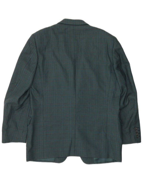 CANALI Chaqueta tipo blazer de 2 botones para hombre IT 52 XL Lana de pata de gallo azul