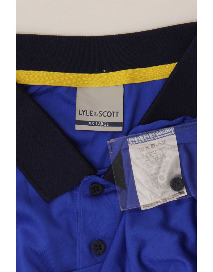 Lyle & Scott Polo para hombre 2XL Poliéster geométrico azul