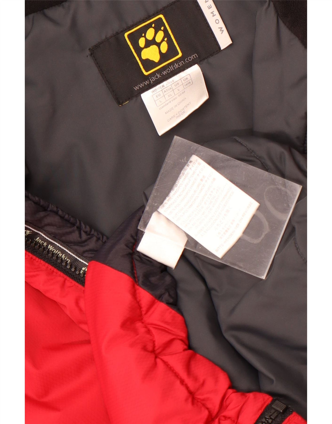 Jack Wolfskin Chaqueta cortavientos para mujer Reino Unido 40/16 Grande Rojo Colorblock