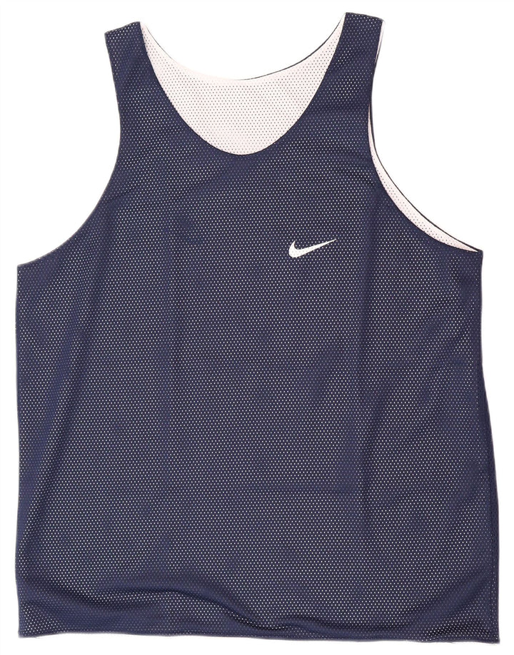 Nike Hombre Reversible Chaleco Top XL Azul Marino Poliéster