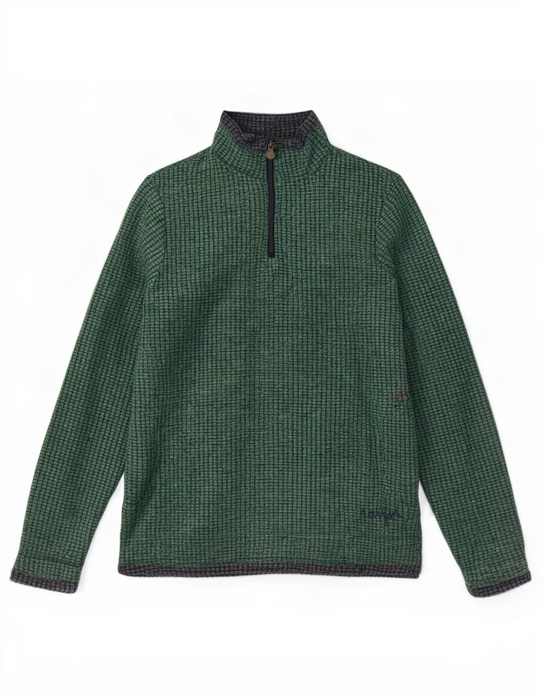 Weird Fish Jersey de forro polar con cuello y cremallera para mujer UK 44 Poliéster verde grande