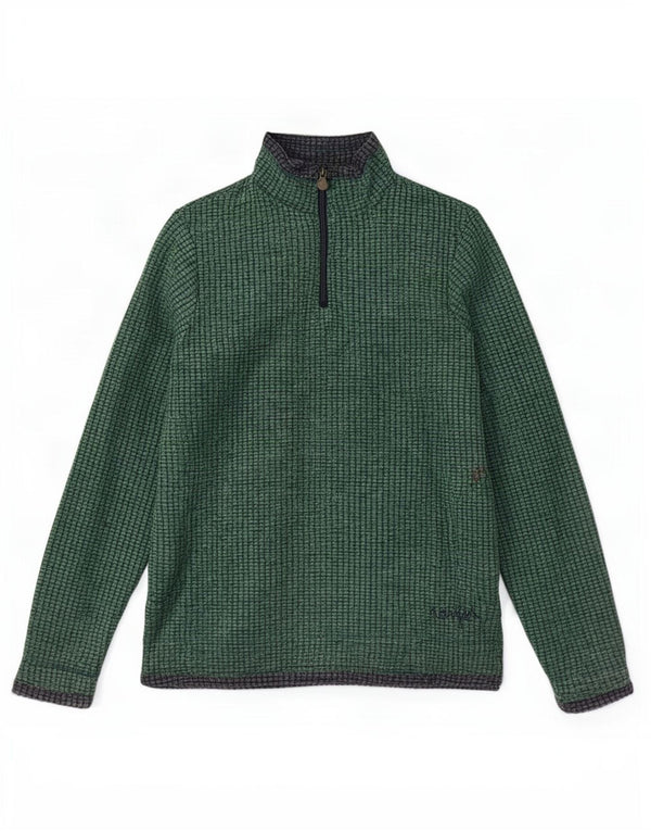 Weird Fish Jersey de forro polar con cuello y cremallera para mujer UK 44 Poliéster verde grande