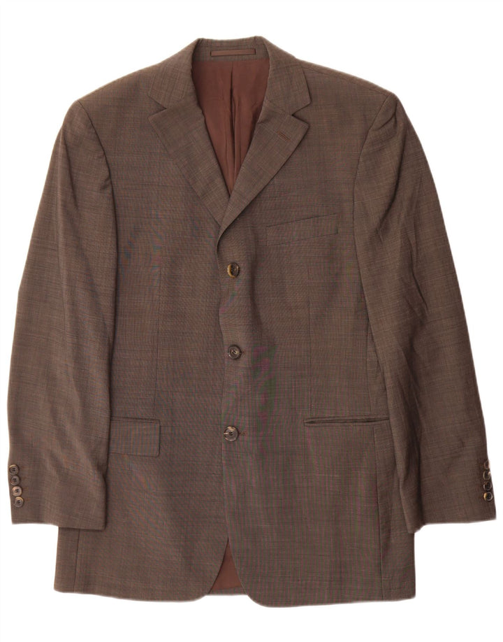 Hugo Boss Chaqueta tipo blazer de 3 botones para hombre EU 46 Small Grey Virgin Wool