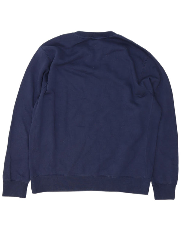 Nike - Sudadera gráfica para hombre, jersey grande, azul marino, algodón, deportivo