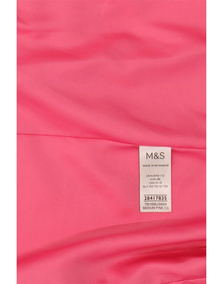 Marks & Spencer Chaqueta Blazer Abierta de Manga 3/4 para Mujer UK 40 Rosa Mediano