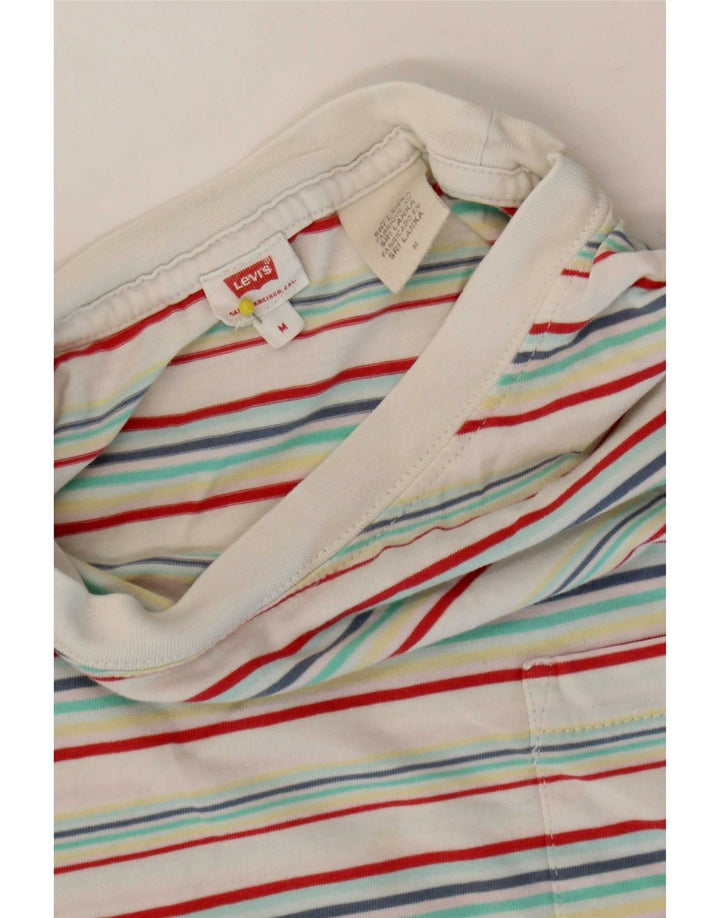 Levi's Camiseta corta para mujer UK 44 Mediana Algodón a rayas multicolor