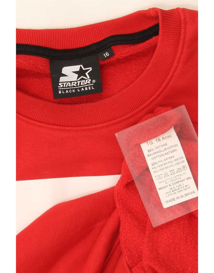 Starter Sudadera con gráfico para niño, jersey, 15-16 años, algodón rojo