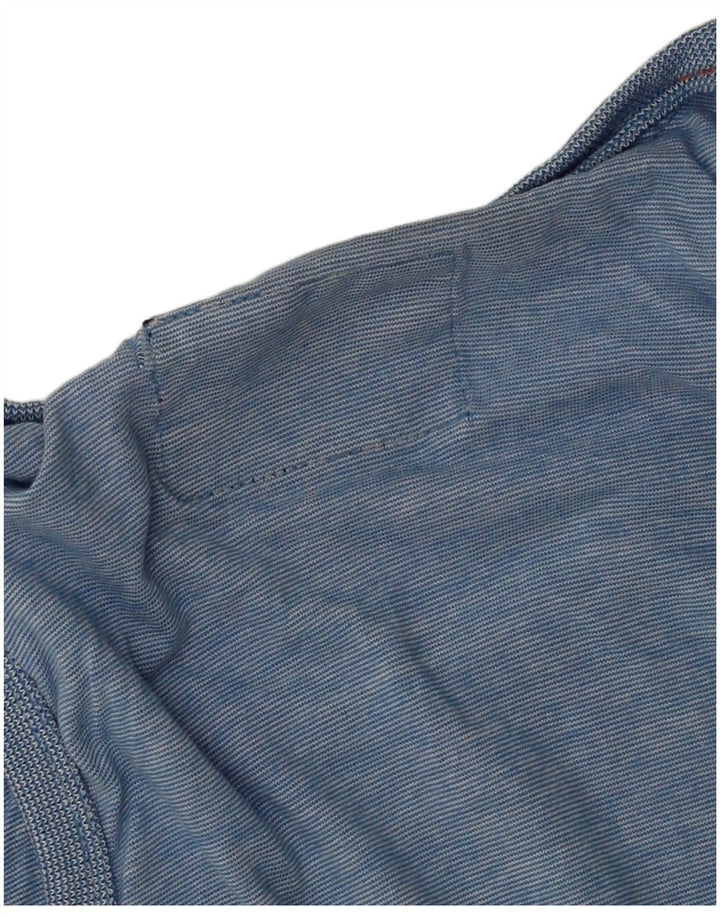 SUPERDRY Hombre Camiseta sin mangas de algodón a rayas azul medio