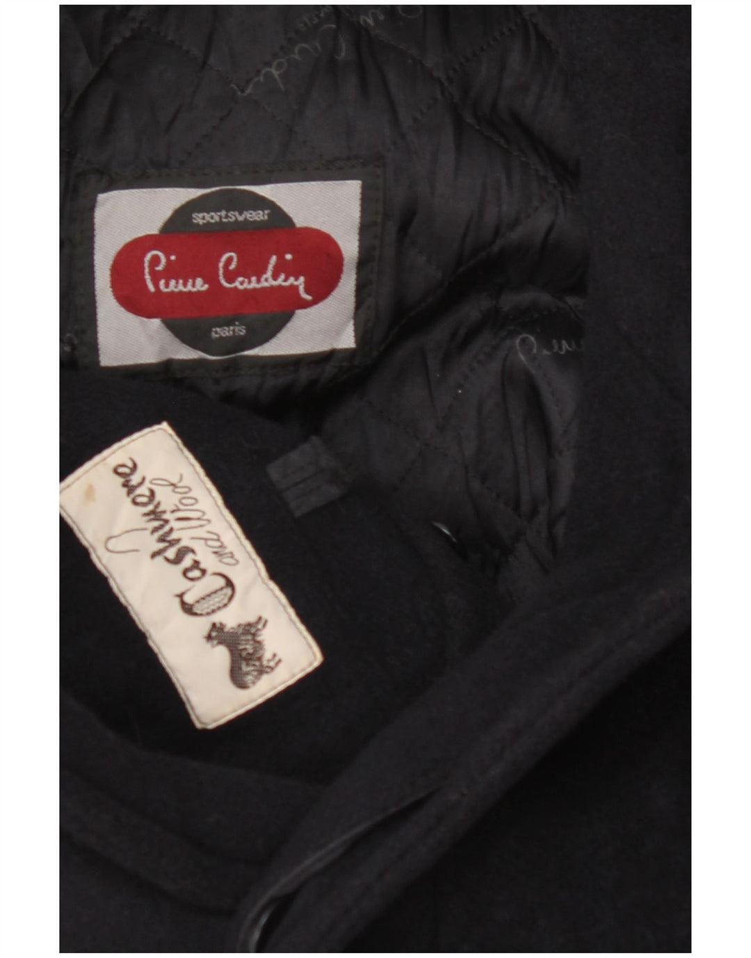 PIERRE CARDIN Abrigo para hombre Reino Unido 40 Grande Cachemira azul marino