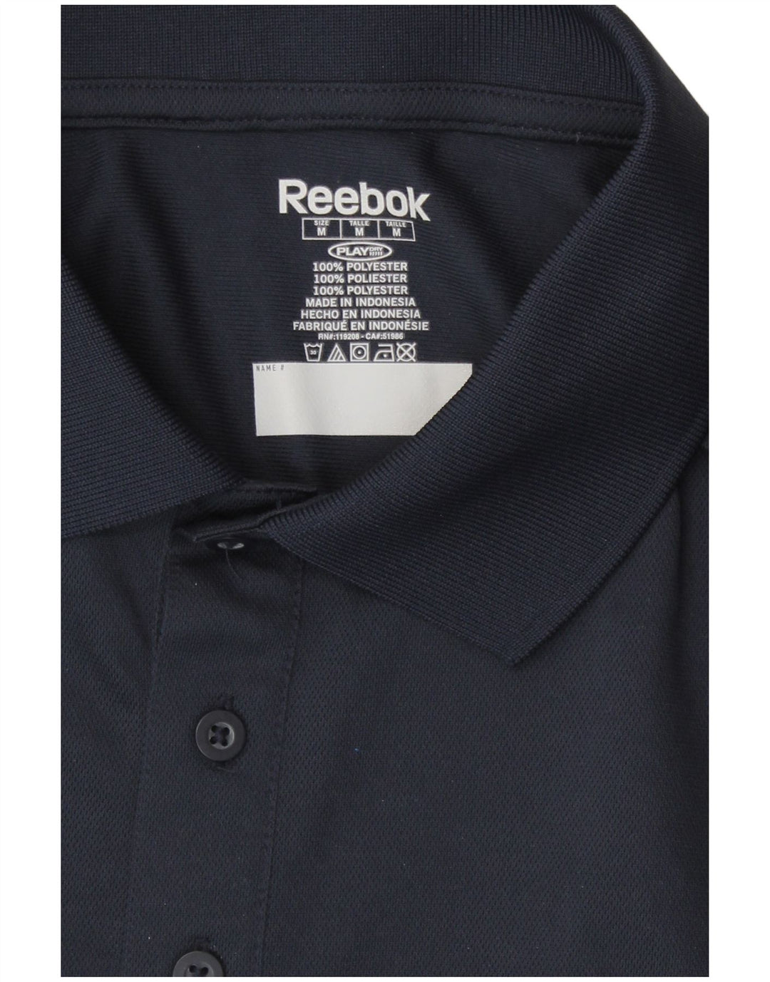 Polo Reebok Houston Texans para hombre, poliéster azul marino mediano