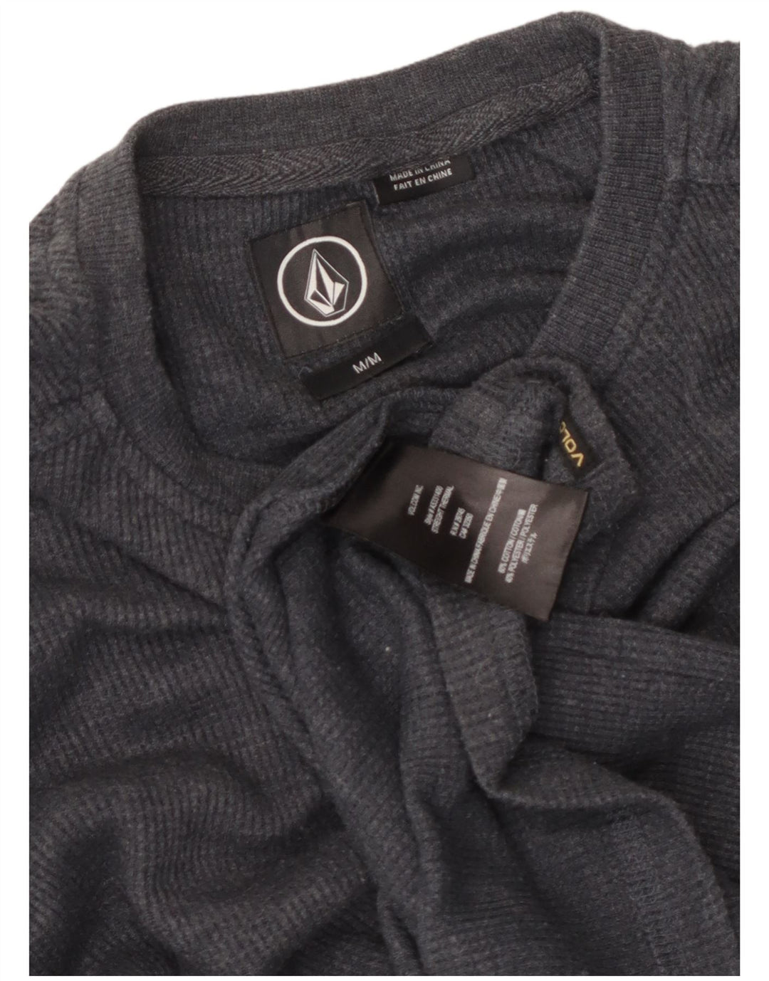 Volcom Hombre Regular Fit Top Manga Larga Algodón Gris Medio