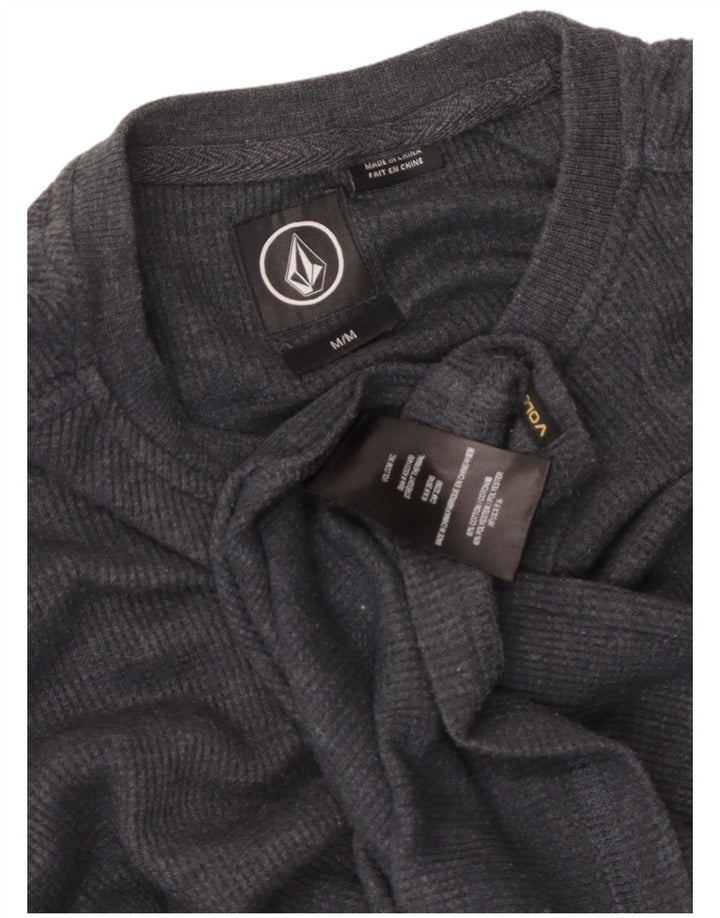 Volcom Hombre Regular Fit Top Manga Larga Algodón Gris Medio