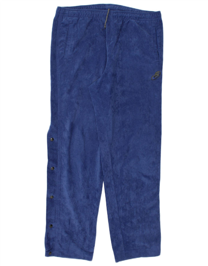 ASICS Pantalones de chándal de forro polar para hombre, talla grande, azul marino