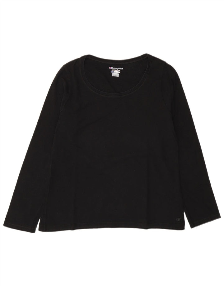 Champion Mujer Top Manga Larga UK 42 Mediano Negro Algodón