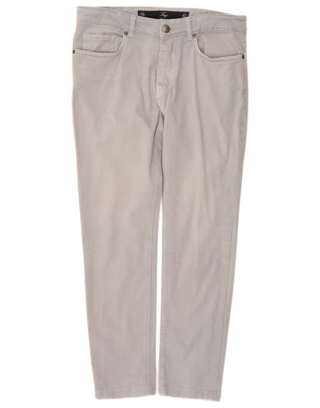 FAY Pantalones informales ajustados para hombre W32 L27 Algodón gris