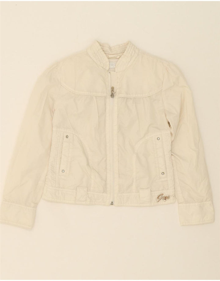 GEOX Girls Bomber Jacket 7-8 Years White Polyamide Vintage Geox and Second-Hand Geox from Messina Hembry 