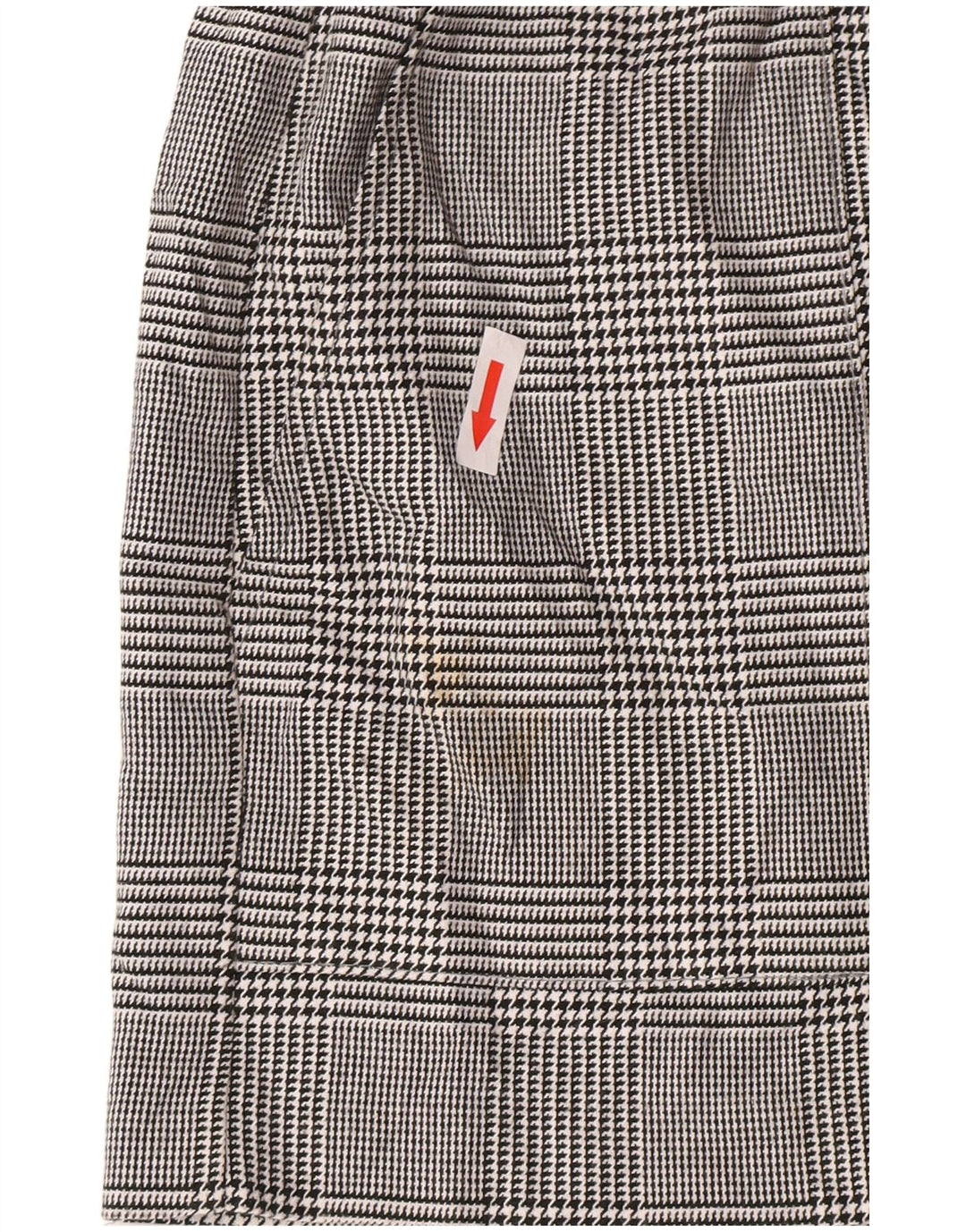 Zara Mujer Pantalones Cortos Chinos De Cintura Alta Grande W30 Poliéster De Pata De Gallo Gris