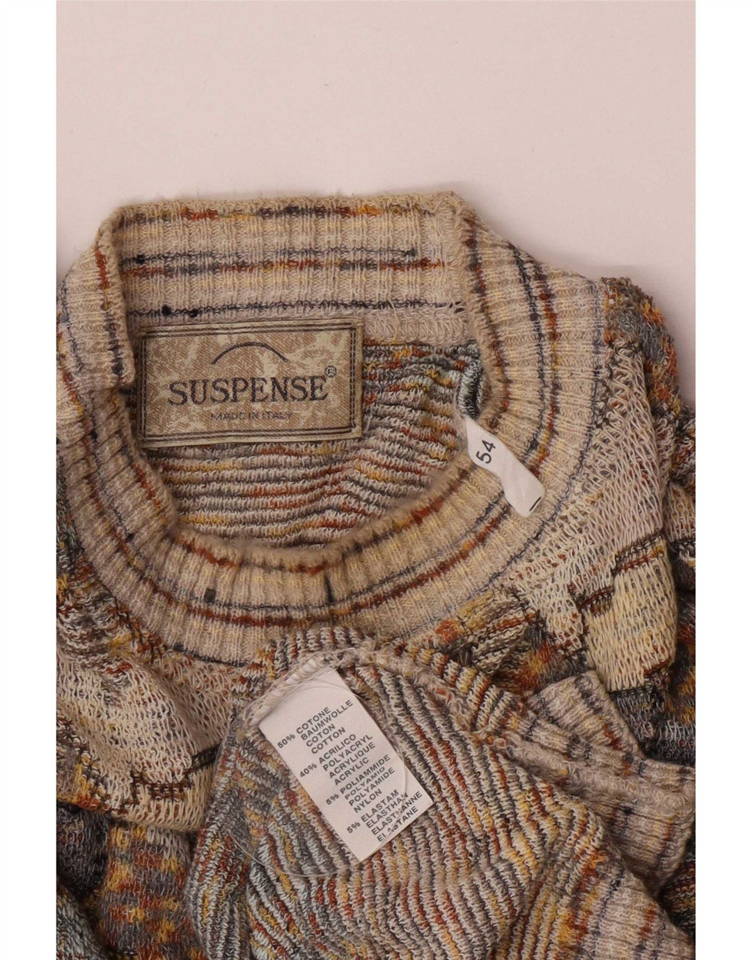 Suspense - Jersey de cuello redondo con estampado abstracto para hombre IT 54 XL Gris