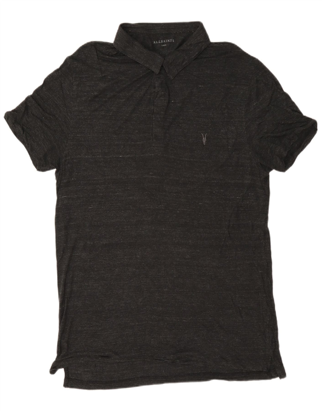 All Saints Polo para hombre grande gris moteado