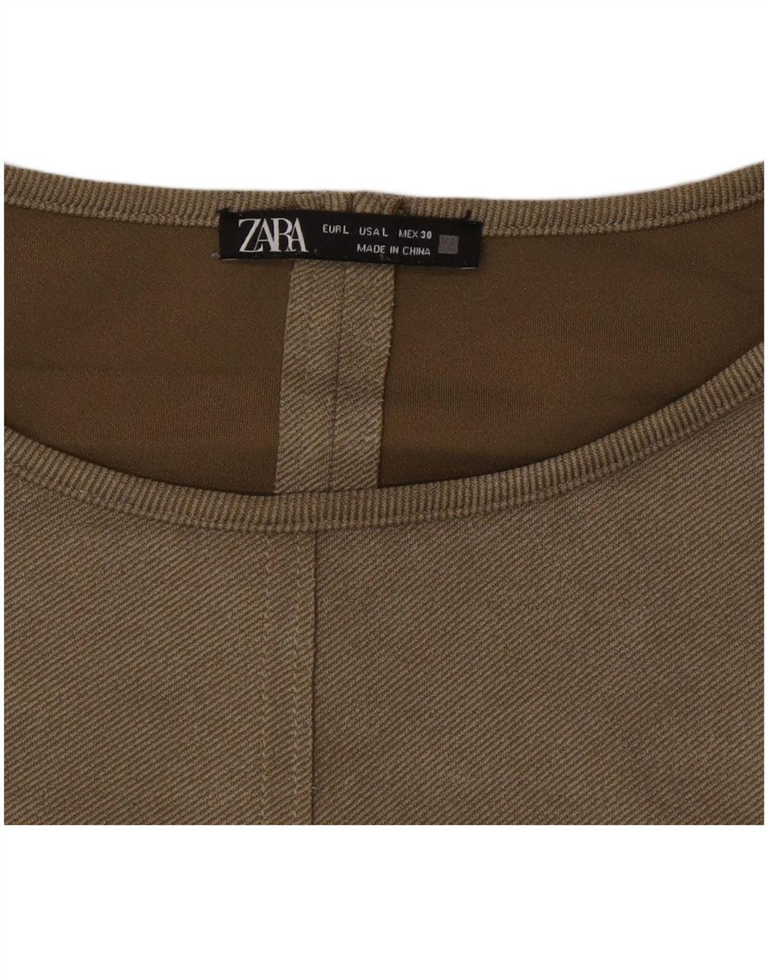 Zara Mujer Vestido Recto UK 46 Grande Caqui