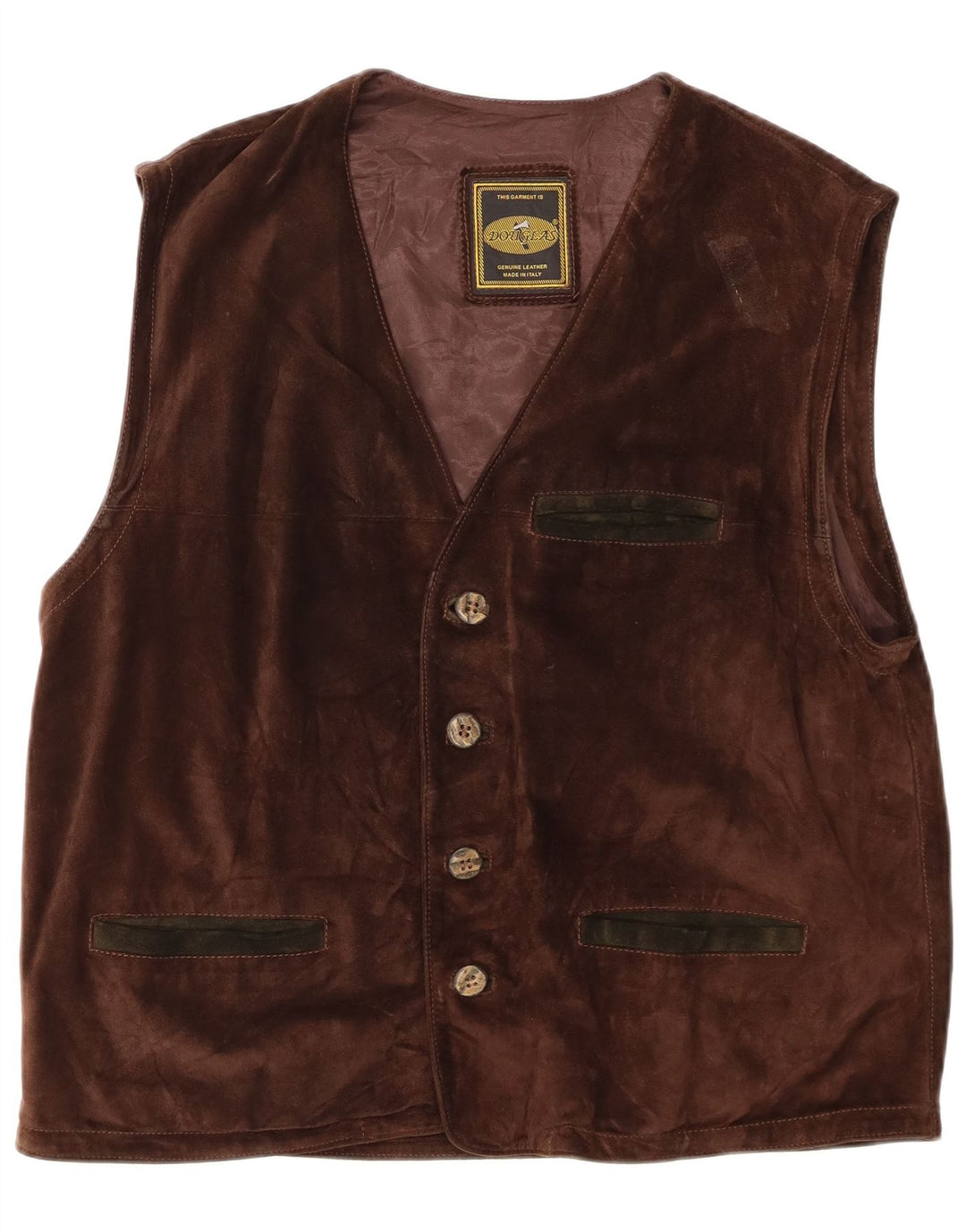 Douglas Chaleco de ante para hombre IT 56 3XL Cuero marrón