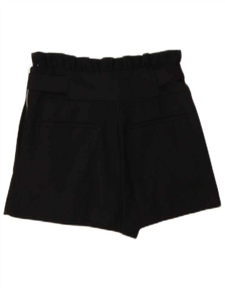 Zara Mujer Trafaluc Pantalones Calientes De Cintura Alta Pequeño W26 Poliéster Negro