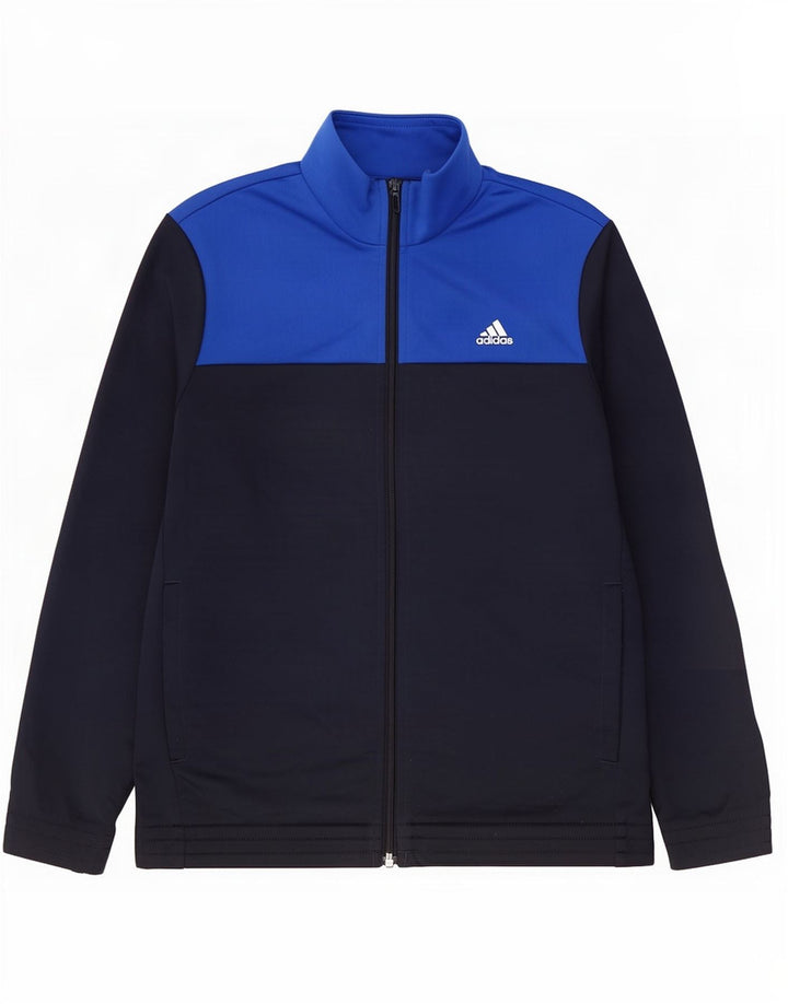Adidas - Chaqueta de chándal para niño, 13-14 años, color azul, poliéster