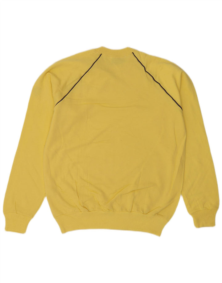 Vintage Hombres Regular Fit Sudadera Jumper XL Algodón Amarillo