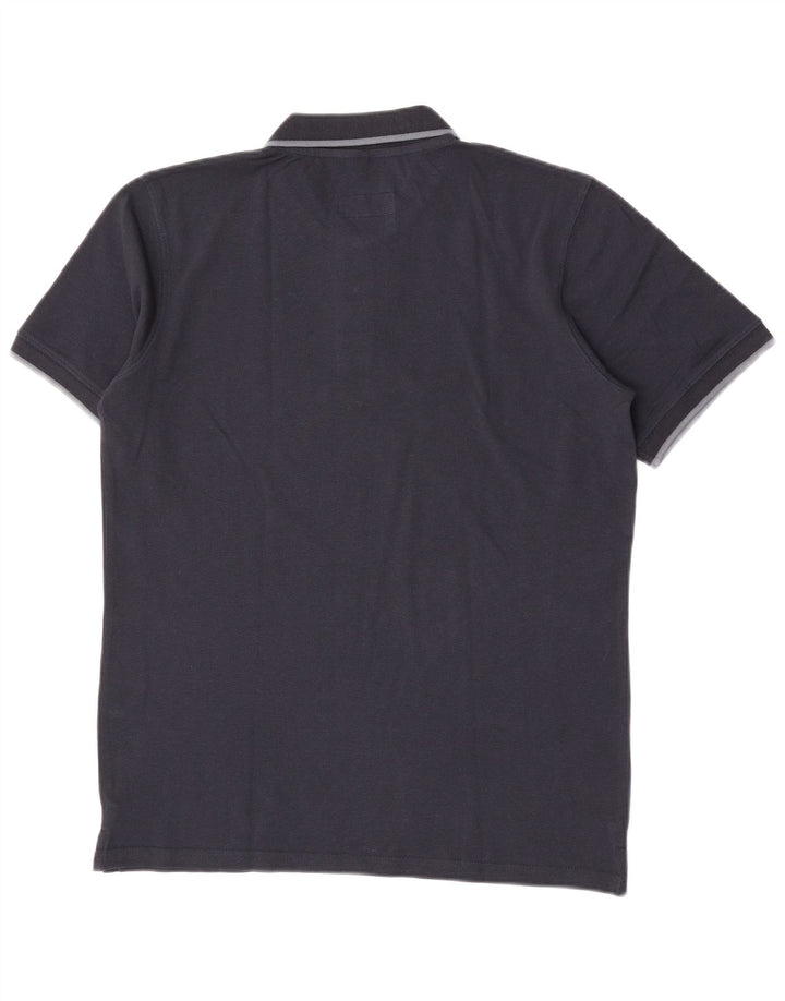 Carrera Polo para hombre grande azul marino algodón