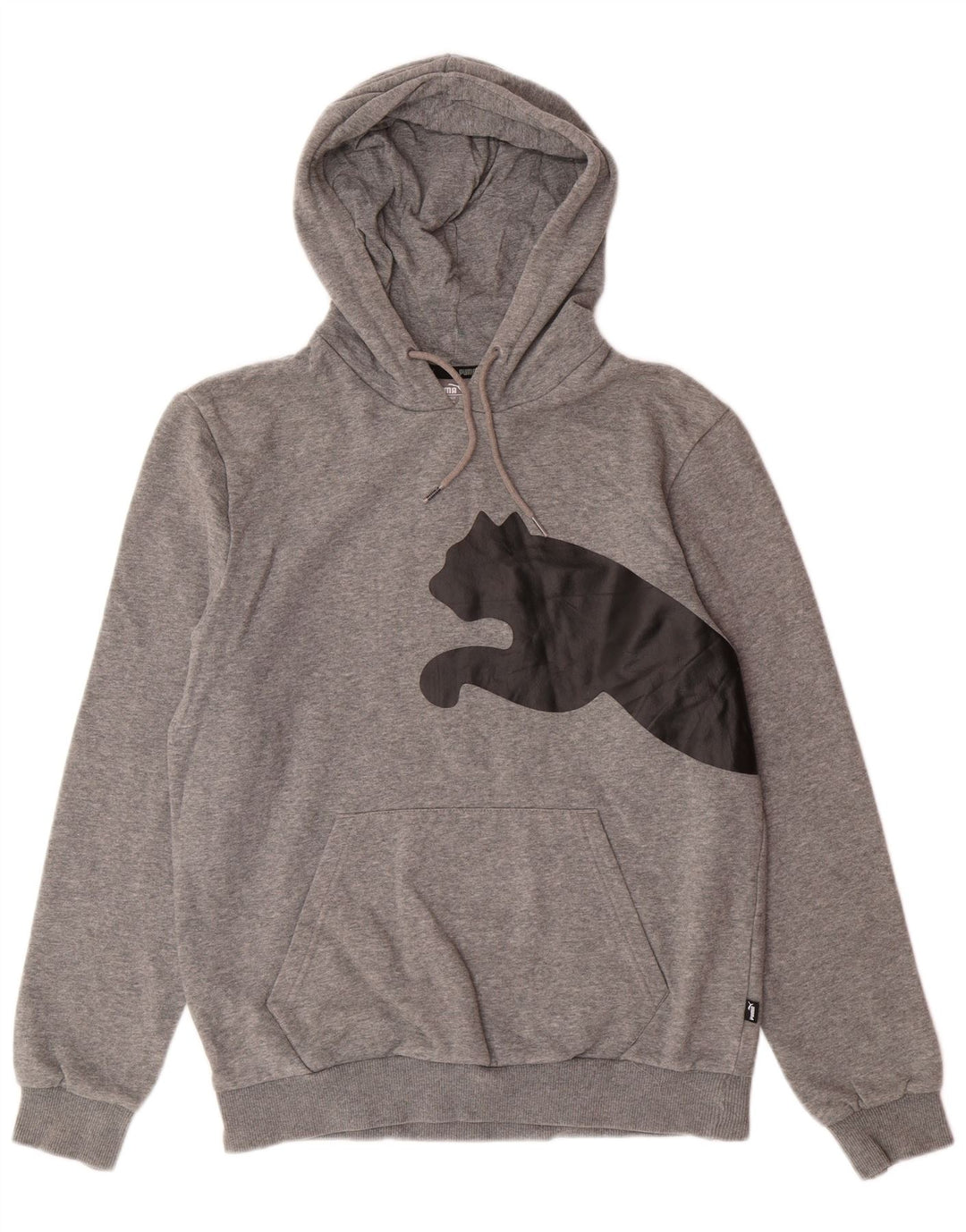 PUMA Jersey con capucha gráfica para hombre pequeño de algodón gris