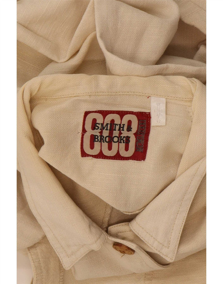 Smith & Brooks Chaqueta utilitaria extragrande para mujer UK 12 Medium Beige Ramie