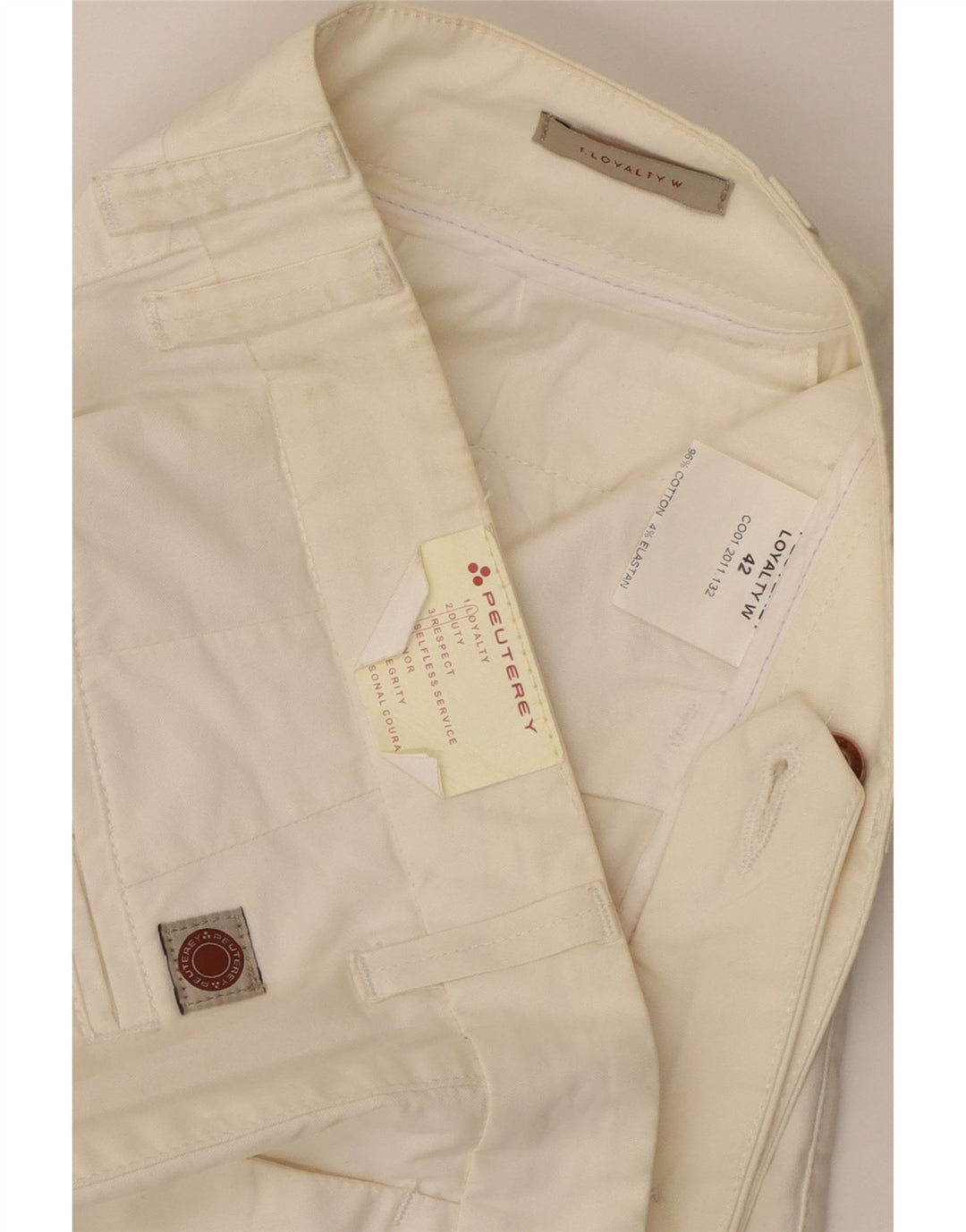 PEUTEREY Pantalones cortos chinos para mujer IT 42 Medium W32 Algodón blanco