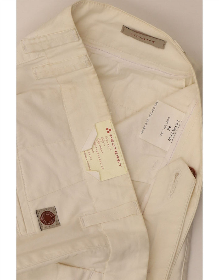 PEUTEREY Pantalones cortos chinos para mujer IT 42 Medium W32 Algodón blanco