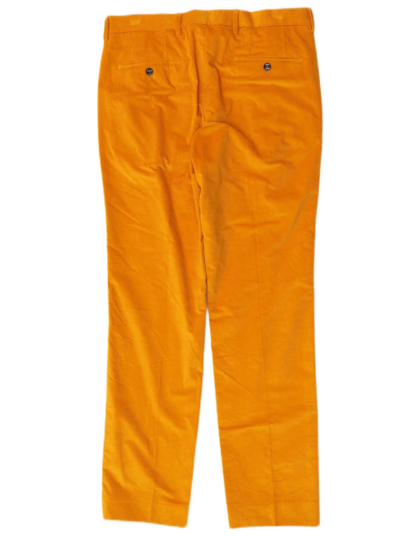 Hugo Boss Pantalones rectos de pana para hombre IT 48 Medium W32 L32 Amarillo